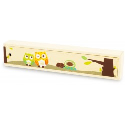 plumier en  bois garni hibou - en bois Ulysse CE