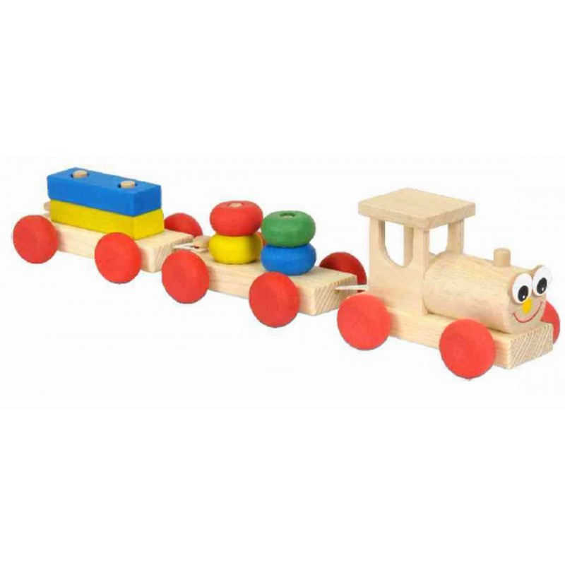 Petit train en bois avec blocs de construction Enfant 1 an GIGGLY