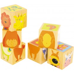 cubes en bois animaux à empiler Ulysse