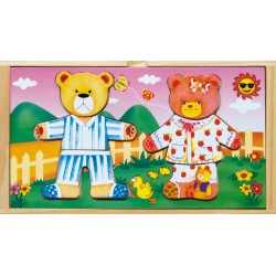 Puzzle en bois couple Oursons a encastrer Ulysse Couleurs d'Enfance