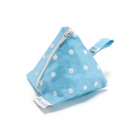 BBBANDCO range sucette de bébé en coton enduit bleu ciel à pois